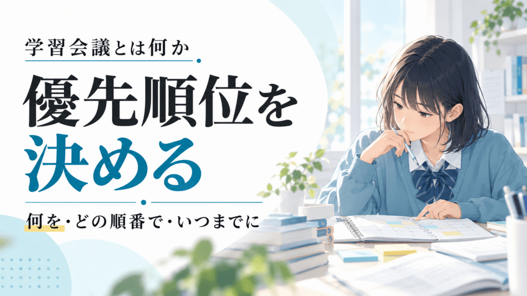 学習会議とは何か｜優先順位を決める「何を、どの順番で、いつまでに」進めるか決める時間