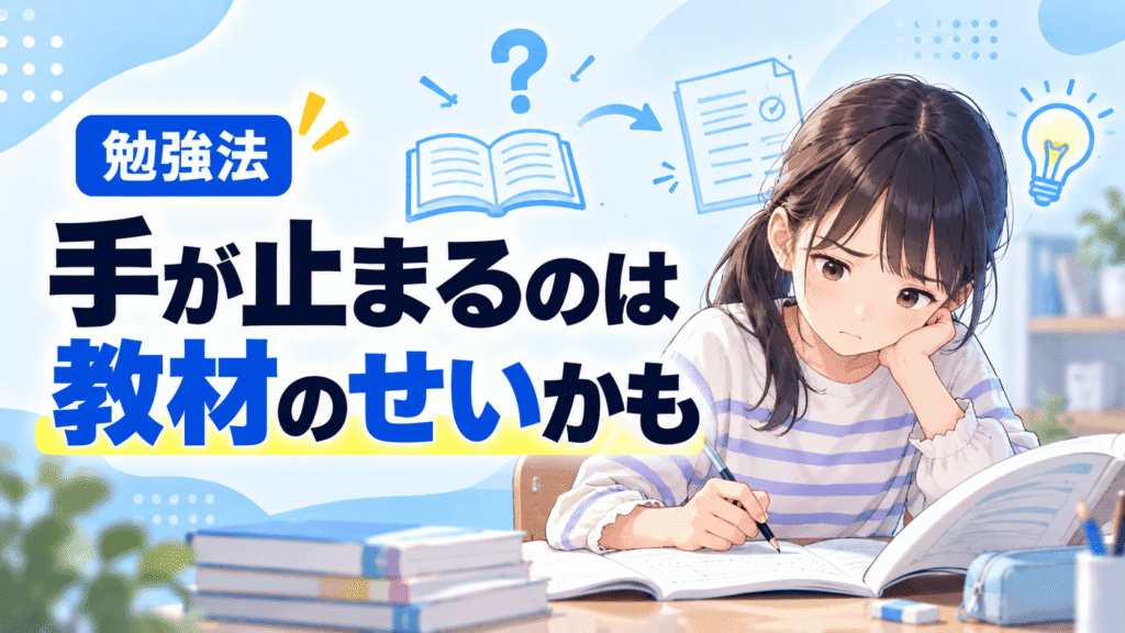わからないと手が止まるのは教材のせいかも？