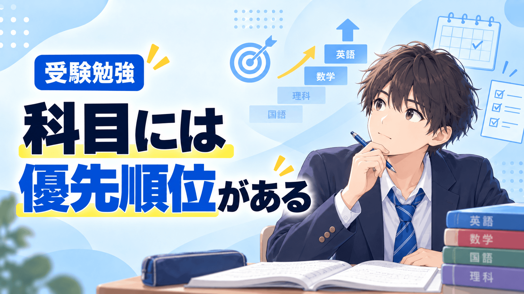 【受験勉強】すべての科目を均等に進めなくていい