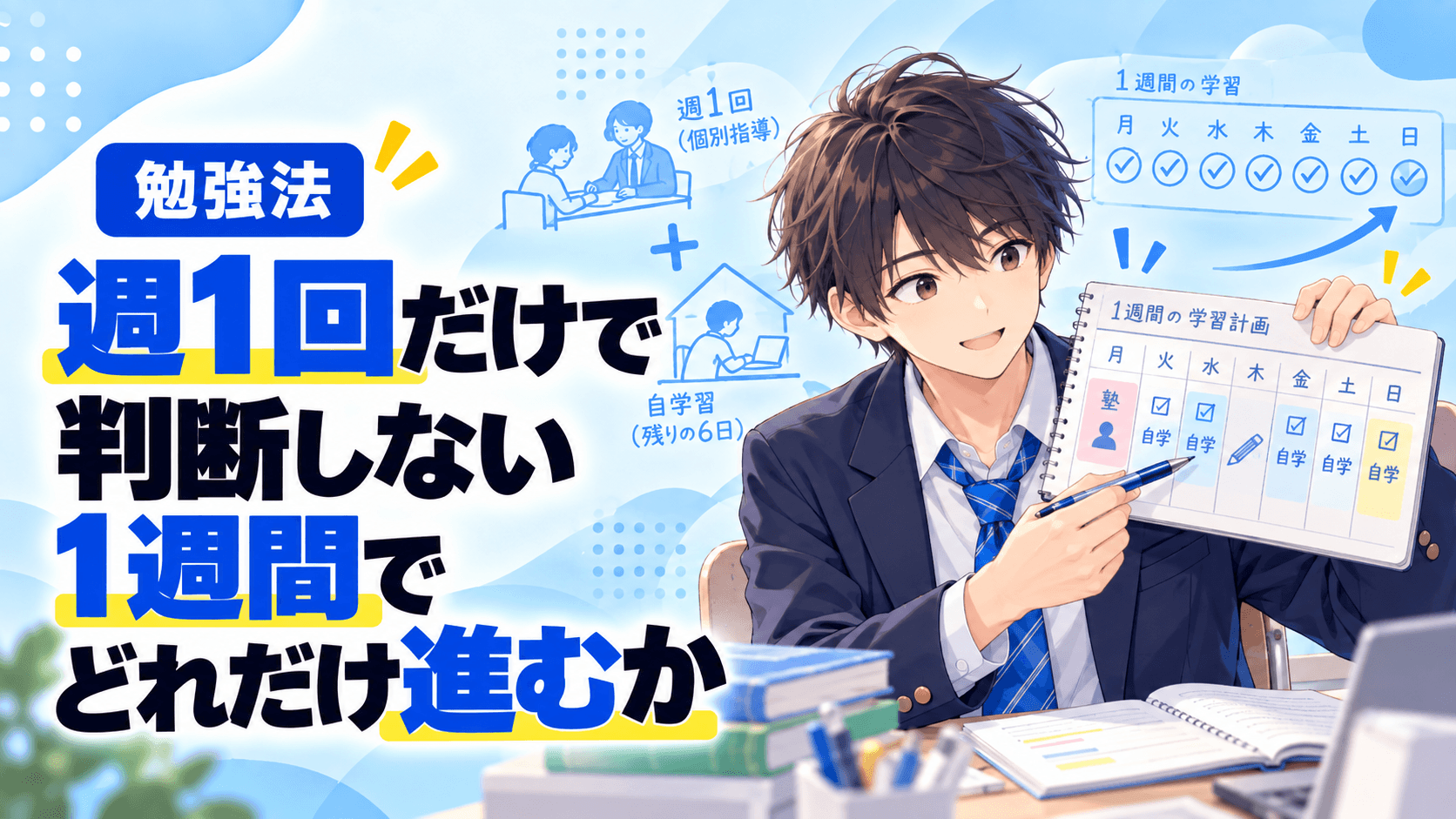 週1回だけで判断しない 1週間でどれだけ進むか