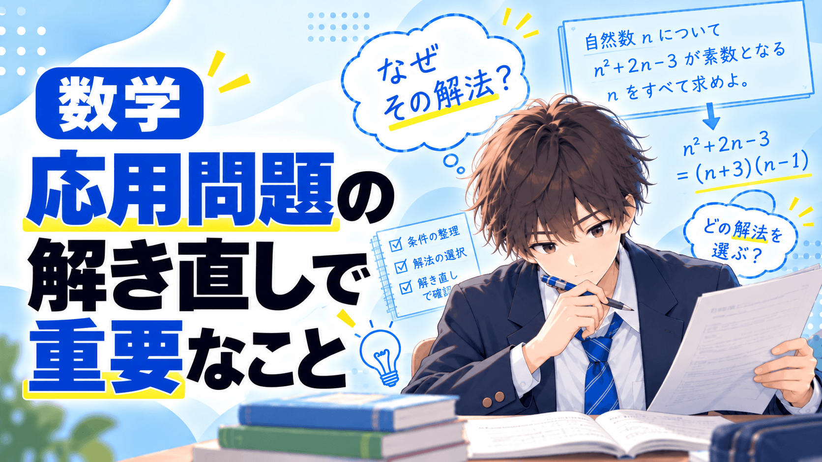 「解き直せるのに初見の応用問題が解けないのはなぜ？」のアイキャッチ画像