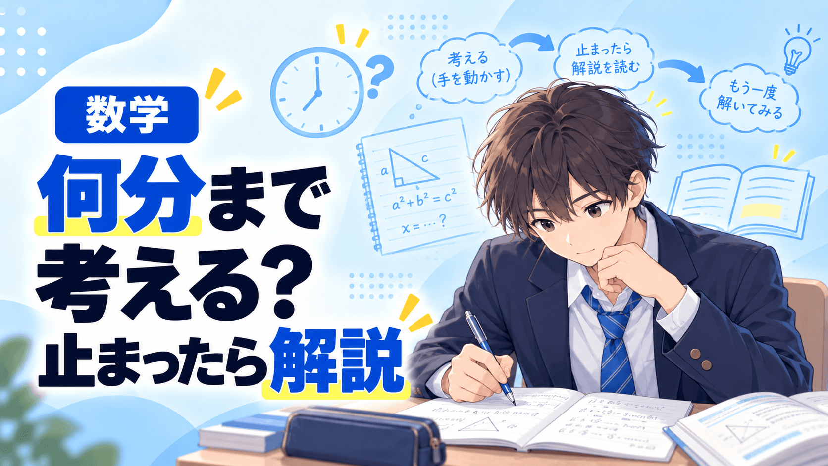 数学で分からない問題、何分まで考える?