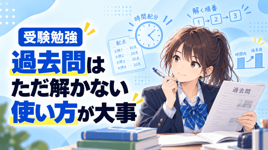 アイキャッチ画像：「入試過去問は、ただ解くだけではもったいない。効果的な使い方」