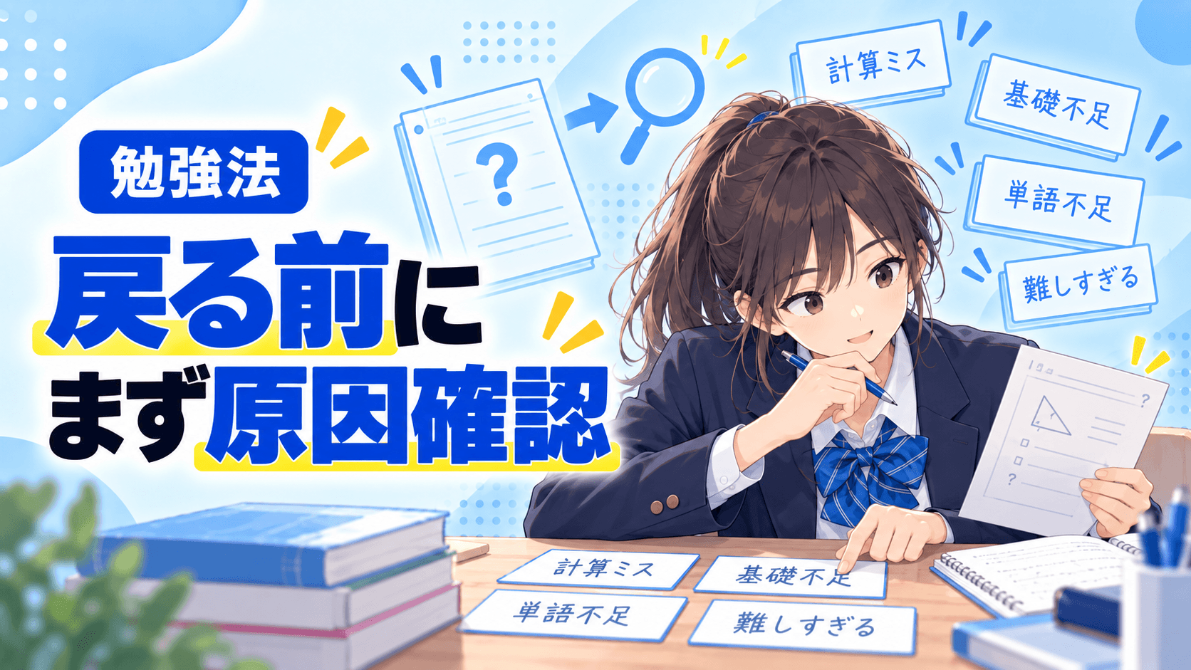 「戻る前に まず原因確認」と書かれたアイキャッチ画像